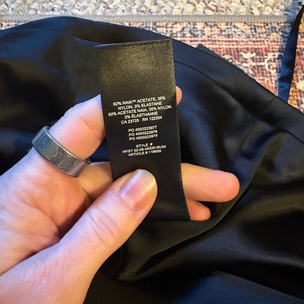 Aritzia NWT Ten Heartbeat Mini Dress Black Noir Satin Bustier Size 10 - Picture 8 of 8
